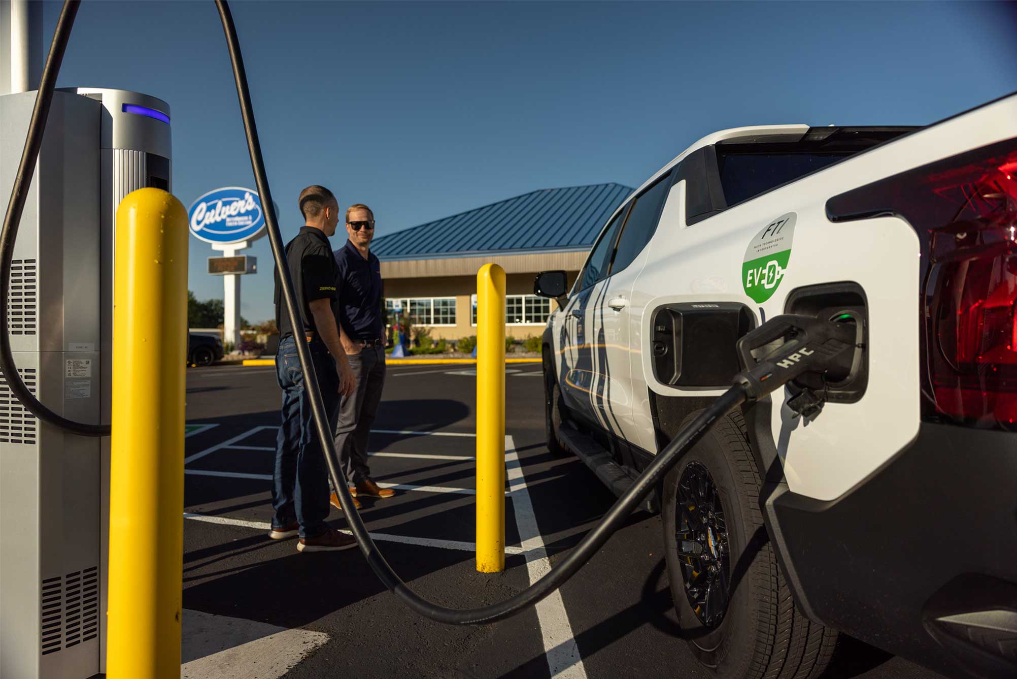 Zero 60 EV Chargers charging EV at Culver's in Rhinelander, WI